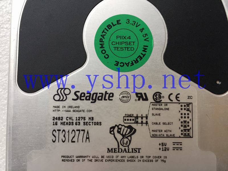 上海源深科技 SEAGATE ST31277A 1275MB 1.25G IDE Hard disk   高清图片