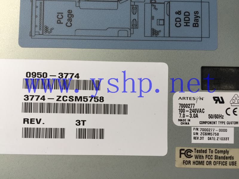 上海源深科技 Shanghai   HP J6700 Workstation   Power Supply   0950-3774 7000277-0000 高清图片