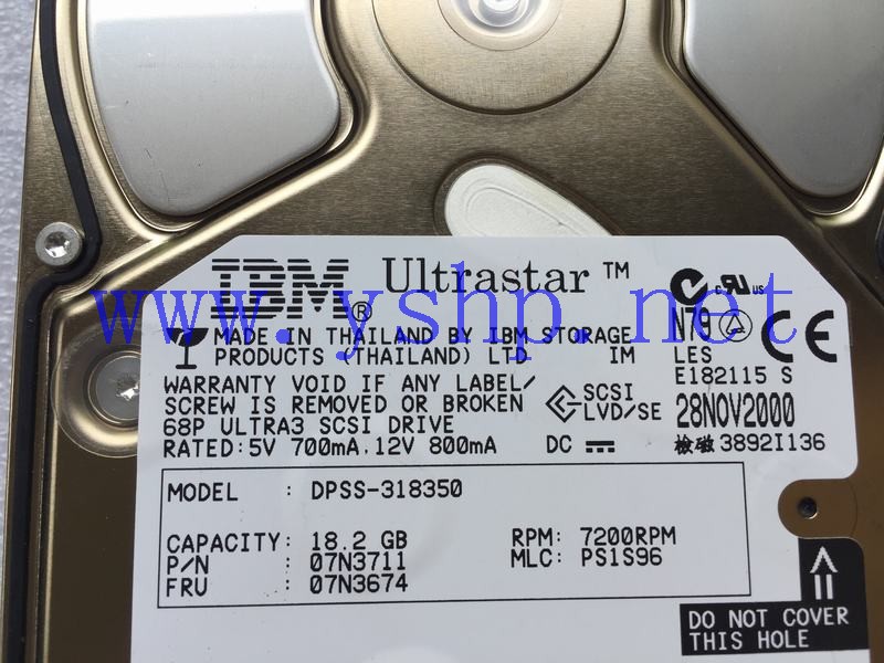 上海源深科技 IBM 18.2G SCSI 68 pin  Hard disk   DPSS-318350 07N3711 07N3674 高清图片