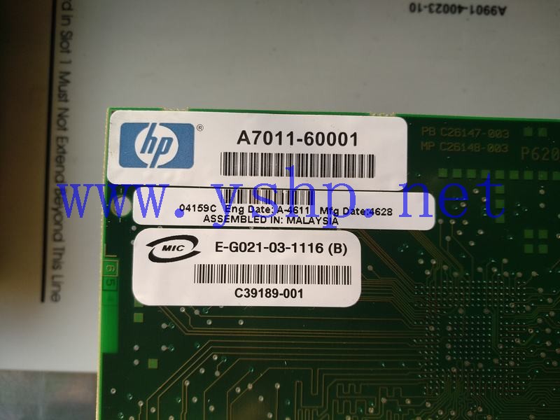 上海源深科技 HP  dual port  Gigabit PCI-X光纤 network card  A7011-60001 高清图片