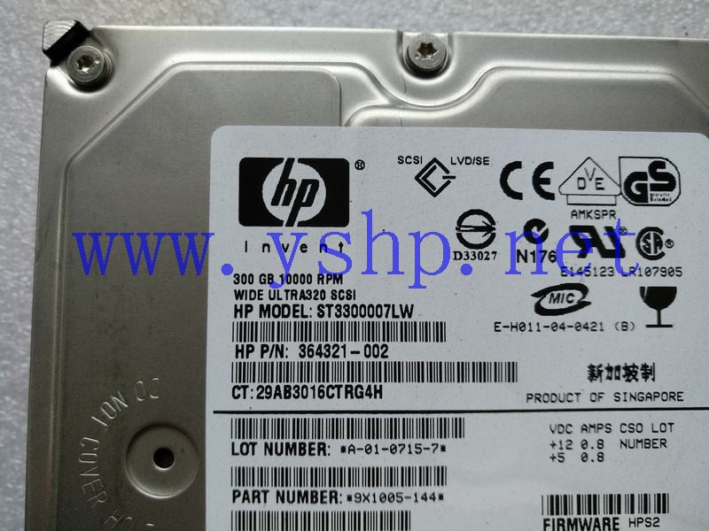 上海源深科技 HP 300G 10K 68 pin  SCSI Hard disk   ST3300007LW 403209-001 364321-002 高清图片