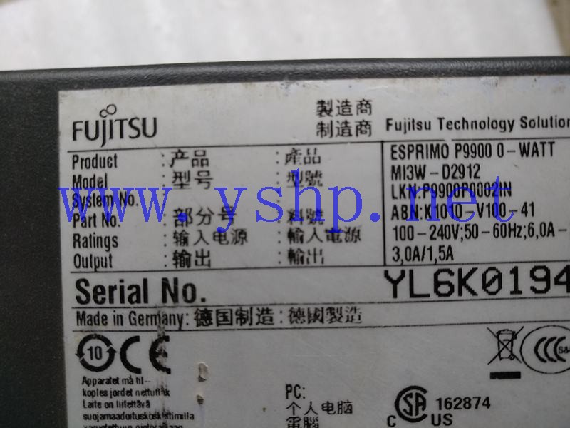 上海源深科技  Fujitsu  FUJITSU SIEMENS ESPRIOM P9900 0-WATT Workstation   Computer   高清图片