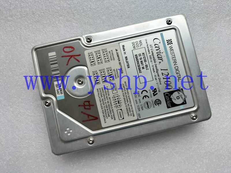 上海源深科技 IDE并口 Hard disk   WESTERN DIGITAL AC12100-00LC 2111.8MB 高清图片