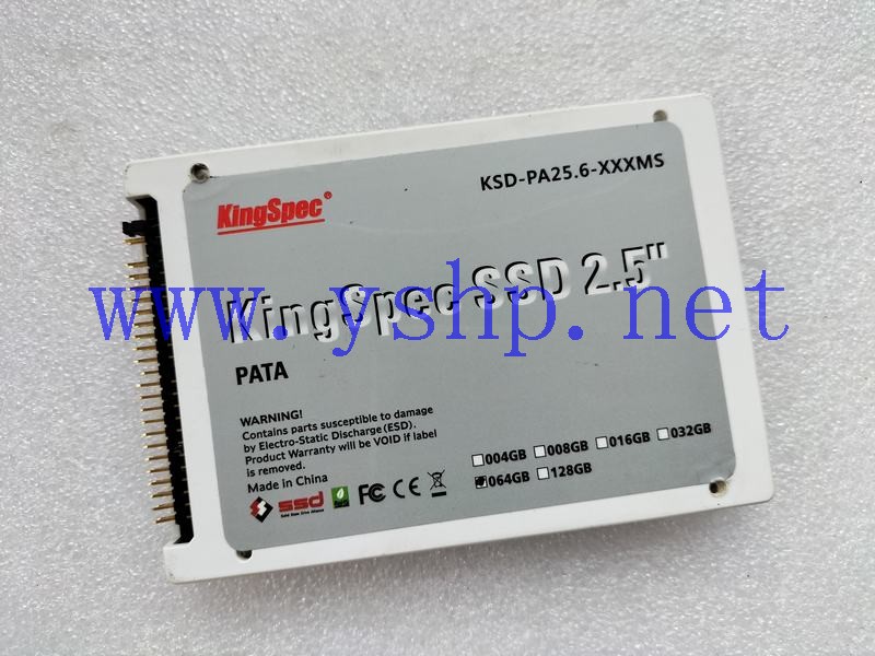 上海源深科技 SSD Solid State Drive   KINGSPEC KSD-PA25.6-XXXMS 64GB PATA 高清图片