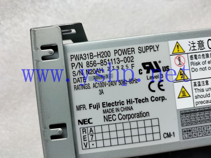 上海源深科技 Industrial Power supply FUJI NEC PWA31B-H200 856-851113-002 高清图片