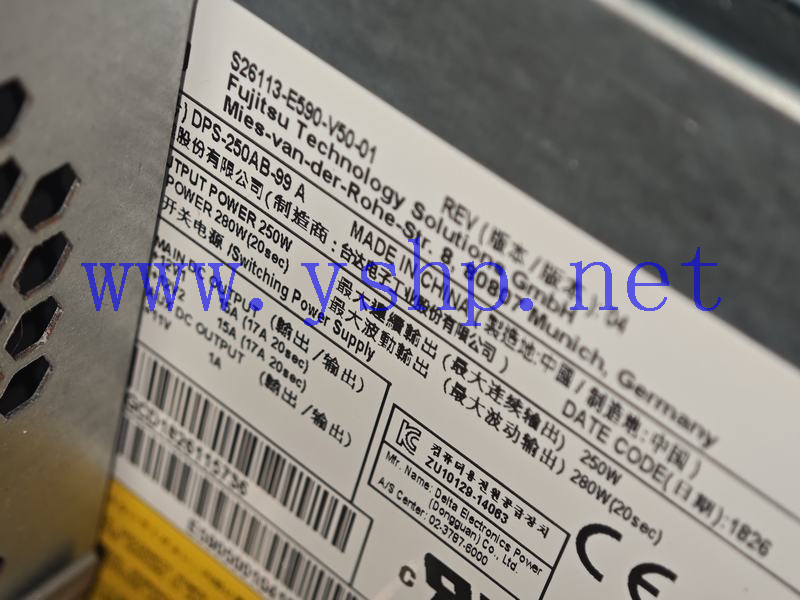 上海源深科技 Fujitsu Celsius W570n power supply S26113-E590-V50-01 DPS-250AB-99A 高清图片